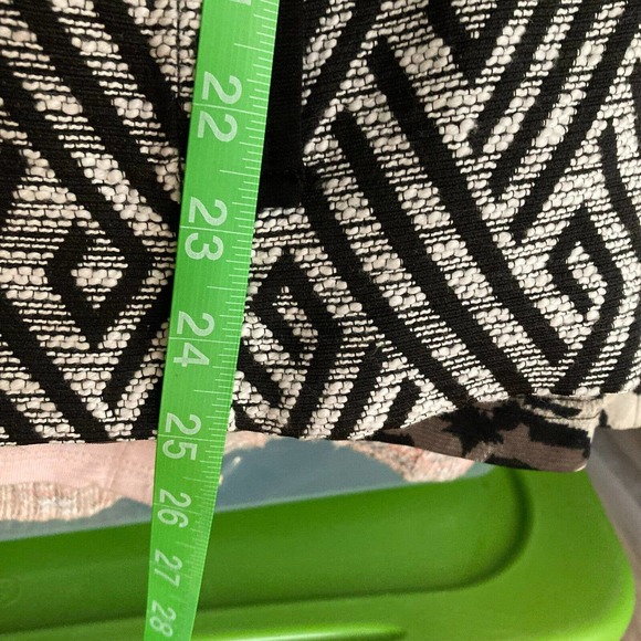 Ruby Rd Blazer Jacket Womens Sz 16 White Black Geometric Knit Full Zip Pockets - Picture 7 of 7